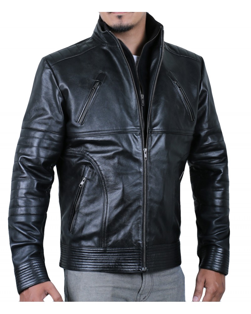 Laverapelle Men's Genuine Cowhide Leather Jacket (Racer Jacket) - 1501061