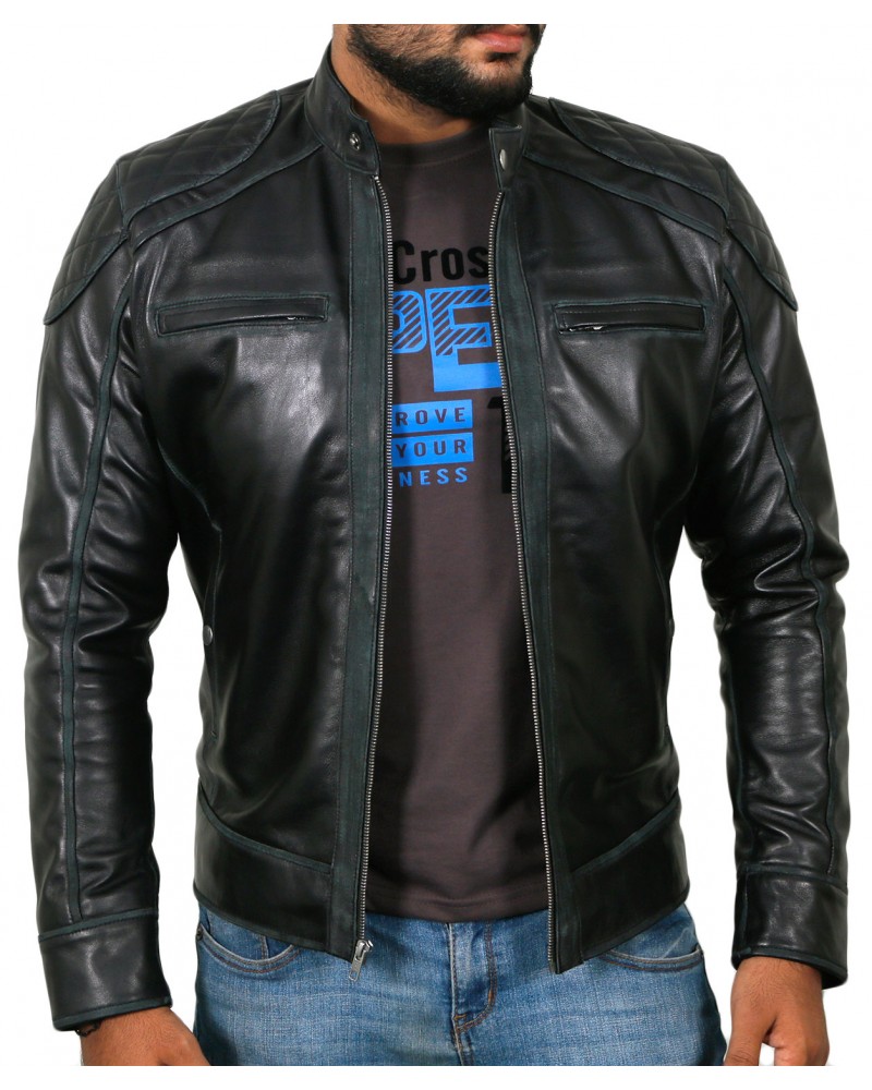 Laverapelle Men's Genuine Lambskin Leather Jacket (Fencing Jacket) - 1501110
