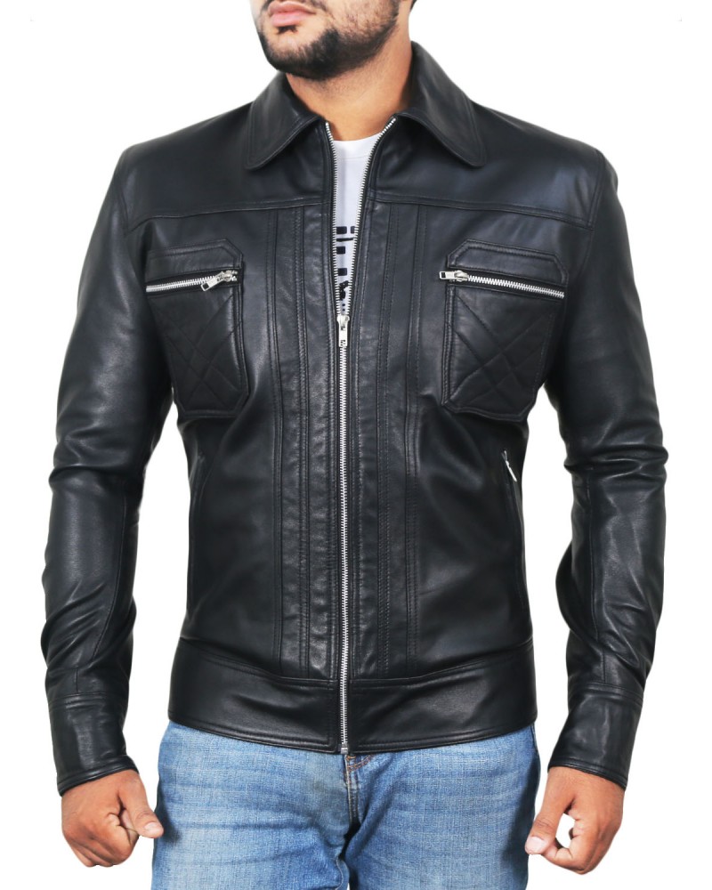 Laverapelle Men's Genuine Lambskin Leather Jacket (Classic Jacket) - 1501153