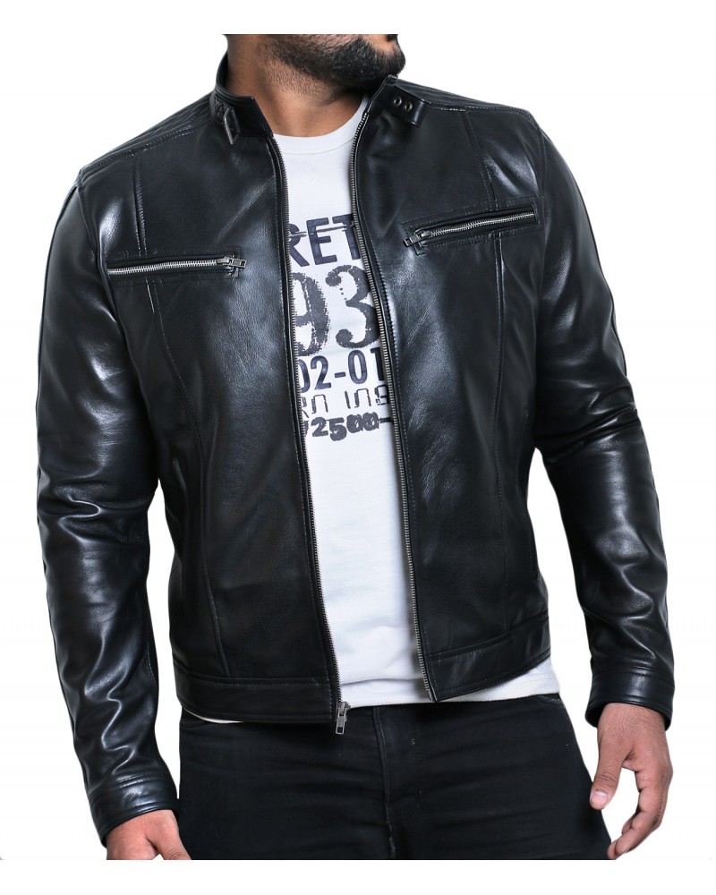 Laverapelle Men's Genuine Lambskin Leather Jacket (Fencing Jacket) - 1501161 Laverapelle Men's Genuine Lambskin Leather Jacket (Fencing Jacket) - 1501161