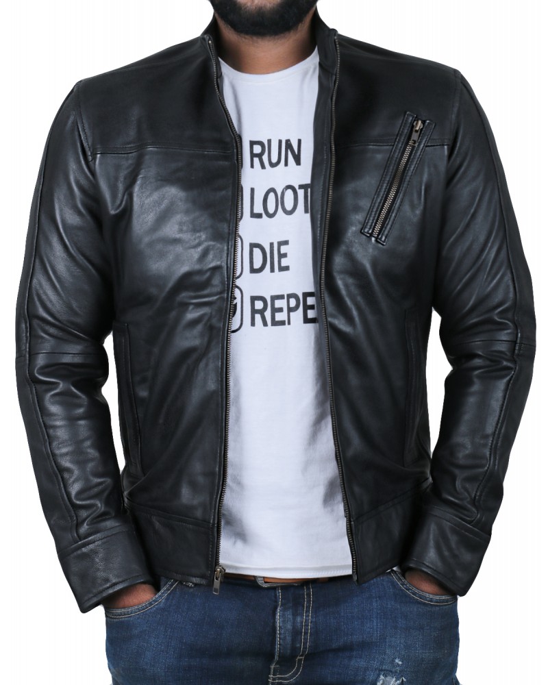 Laverapelle Men's Genuine Lambskin Leather Jacket (Racer Jacket) - 1501183