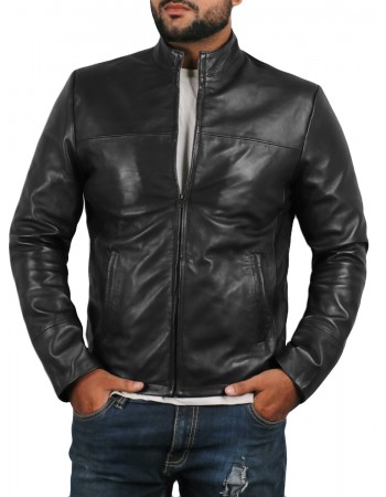 Laverapelle Men's Genuine Lambskin Leather Jacket (Racer Jacket) - 1501212