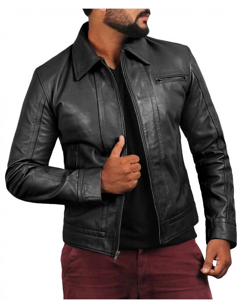 Laverapelle Men's Genuine Lambskin Leather Jacket (Aviator Jacket) - 1501214