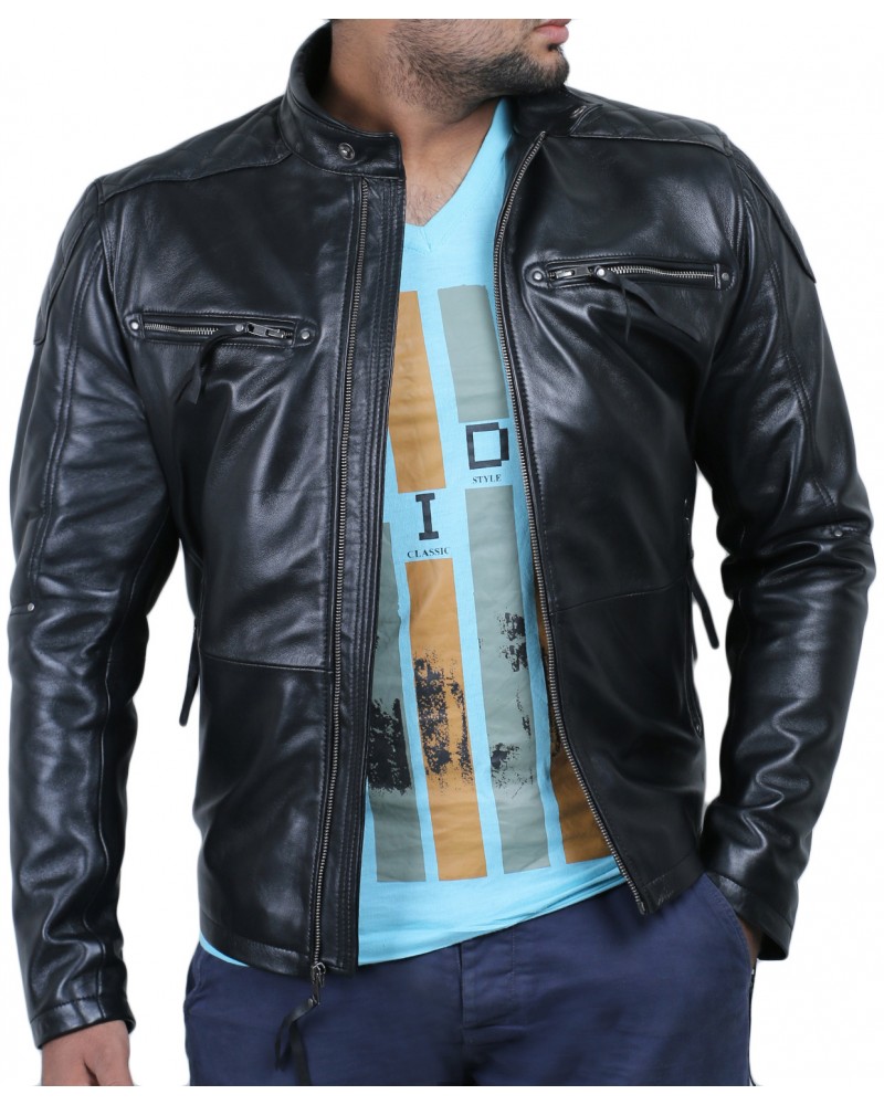 Laverapelle Men's Genuine Lambskin Leather Jacket (Fencing Jacket) - 1501225