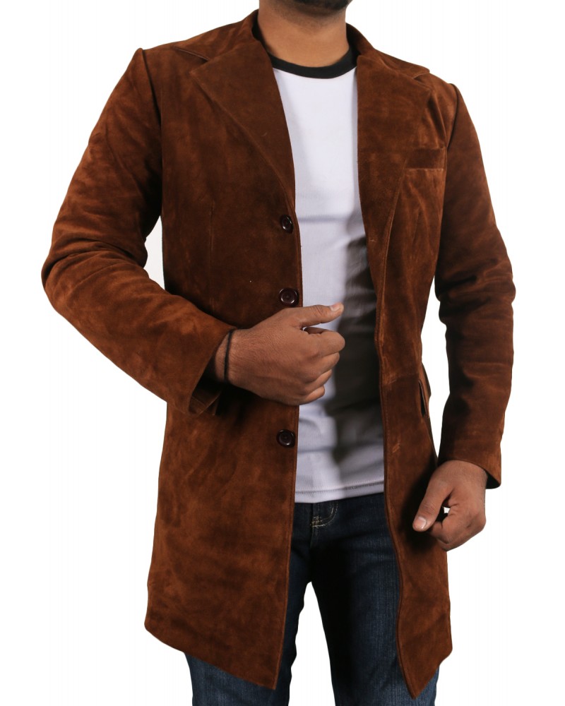Laverapelle Men's Genuine Cow Suede Leather Coat (Over Coat) - 1502302