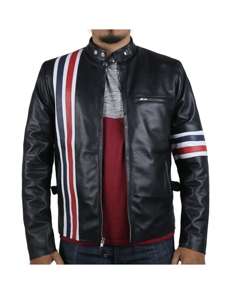 Laverapelle Men's Genuine Lambskin Leather Jacket (Racer Jacket) - 1501512