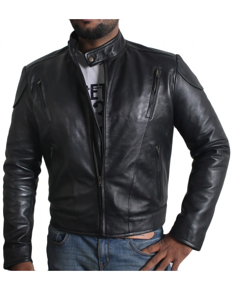 Laverapelle Men's Genuine Lambskin Leather Jacket (Racer Jacket) - 1501531