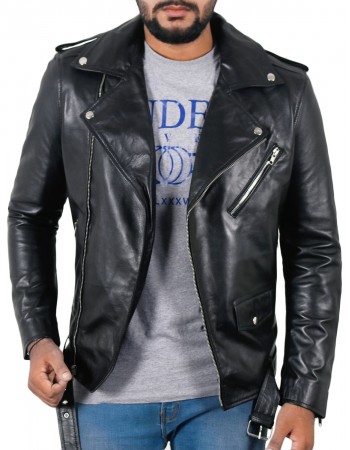 Laverapelle Men's Genuine Lambskin Leather Jacket (Double Rider Jacket) - 1501532