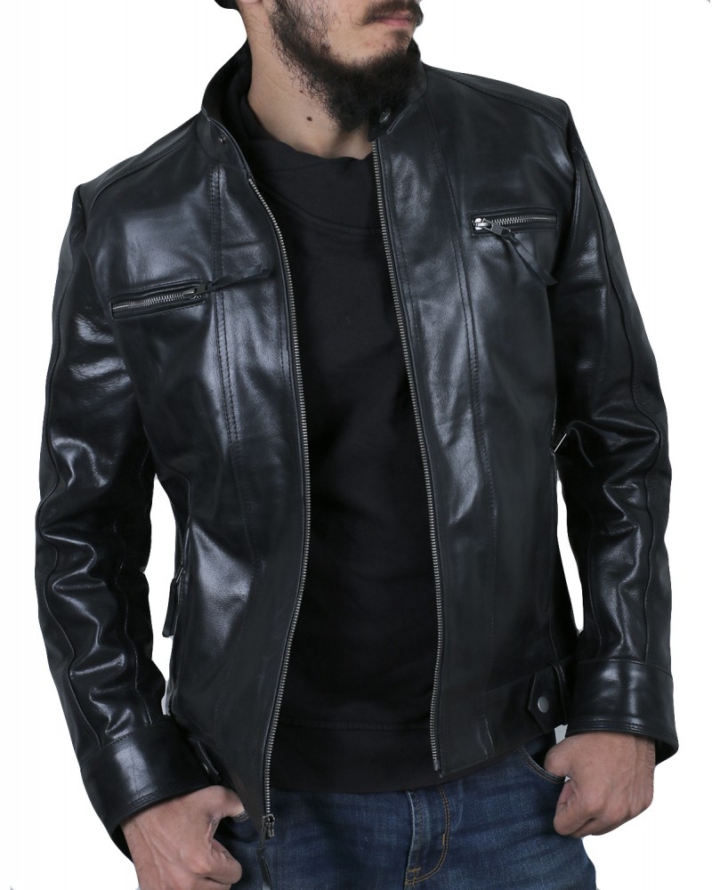 Laverapelle Men's Genuine Cowhide Leather Jacket (Racer Jacket) - 1501602