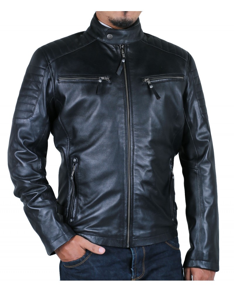 Laverapelle Men's Genuine Lambskin Leather Jacket (Racer Jacket) - 1501613 Laverapelle Men's Genuine Lambskin Leather Jacket (Racer Jacket) - 1501613