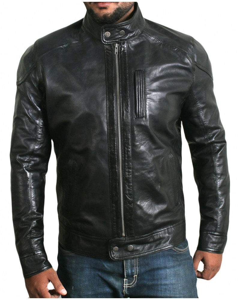 Laverapelle Men's Genuine Lambskin Leather Jacket (Racer Jacket) - 1501618