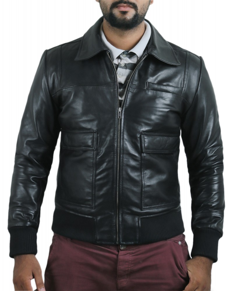 Laverapelle Men's Genuine Lambskin Leather Jacket (Bomber Jacket) - 1501629