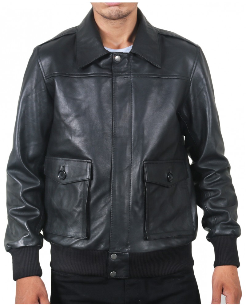 Laverapelle Men's Genuine Lambskin Leather Jacket (Aviator Jacket) - 1501644