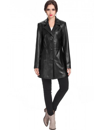 Laverapelle Women's Genuine Lambskin Leather Coat (Blazer Coat) - 1522658