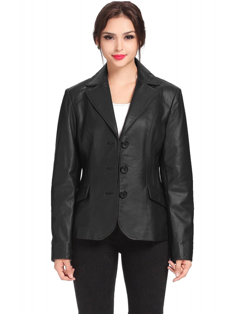 Laverapelle Women's Genuine Lambskin Leather Coat (Officer Coat) - 1521662 Laverapelle Women's Genuine Lambskin Leather Coat (Officer Coat) - 1521662