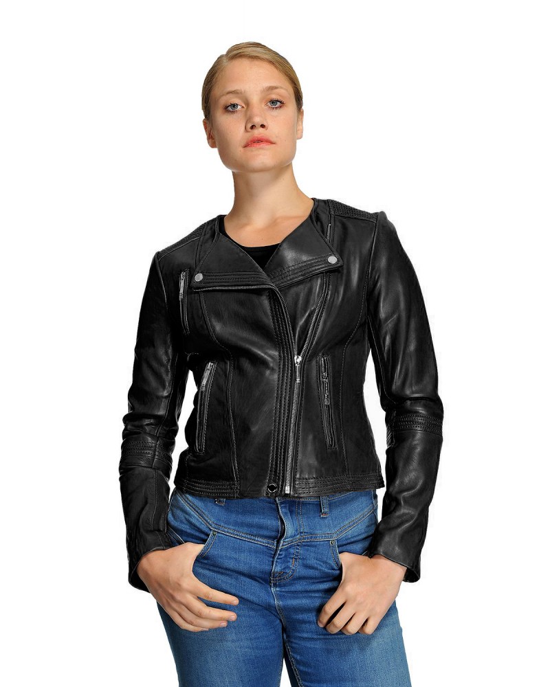 Laverapelle Women's Genuine Lambskin Leather Jacket (Double Rider Jacket) - 1521665