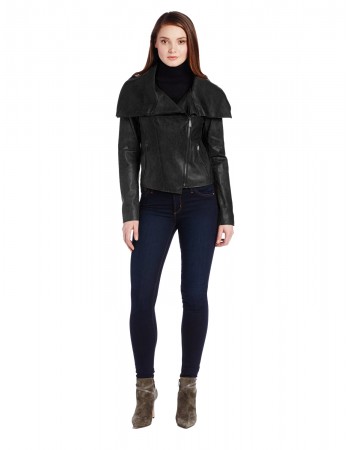 Laverapelle Women's Genuine Lambskin Leather Jacket (Aviator Jacket) - 1521675