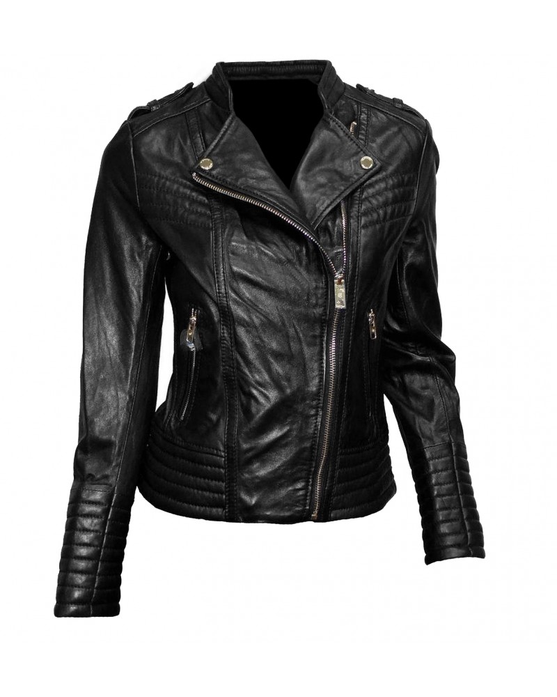 Laverapelle Women's Genuine Lambskin Leather Jacket (Double Rider Jacket) - 1521715