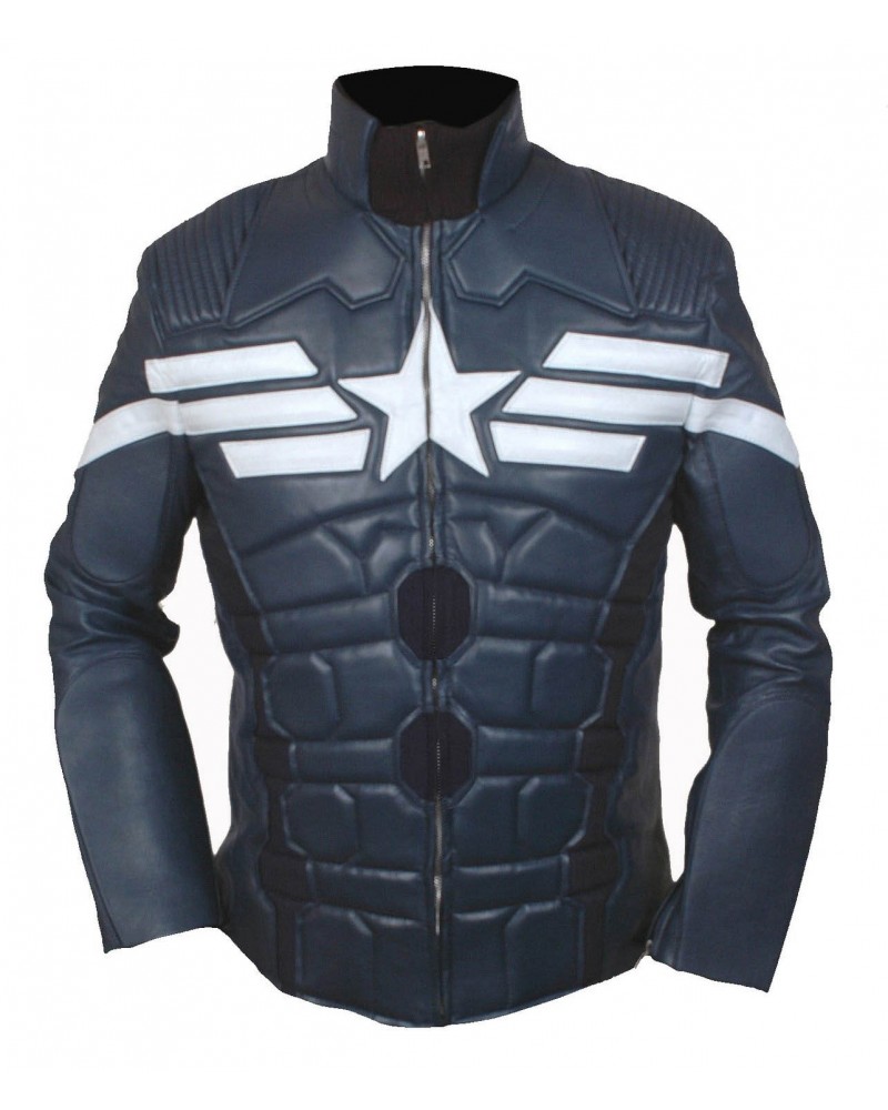 Laverapelle Men's Captain America 2014 Winter Motorbike Leather Jacket (Fencing Jacket) - 1501769 Laverapelle Men's Captain America 2014 Winter Motorbike Leather Jacket (Fencing Jacket) - 1501769