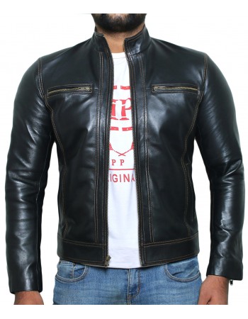 Laverapelle Men's Rock Star/Motorbike Fashion Genuine Leather Jacket (Racer Jacket) - 1501805