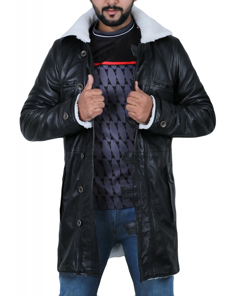 Laverapelle Men's Bane Genuine Distressed Leather Shearling Coat (Shearling Coat) - 1502848