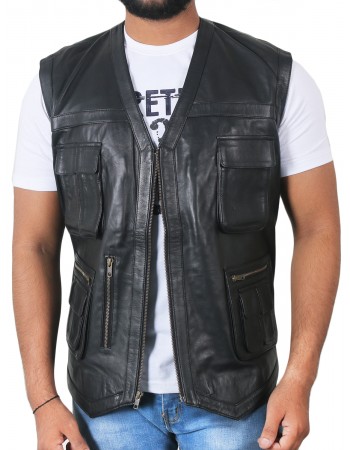 Laverapelle Men's Jurassic World Chris Pratt Owen Grady Genuine Leather Vest (Biker Vest) - 1503849 Laverapelle Men's Jurassic World Chris Pratt Owen Grady Genuine Leather Vest (Biker Vest) - 1503849