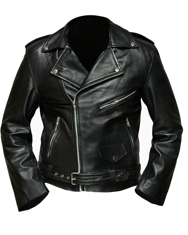 Laverapelle Men's Terminator Cowhide Leather Biker Gang Slim Fit Jacket (Double Rider Jacket) - 1501804
