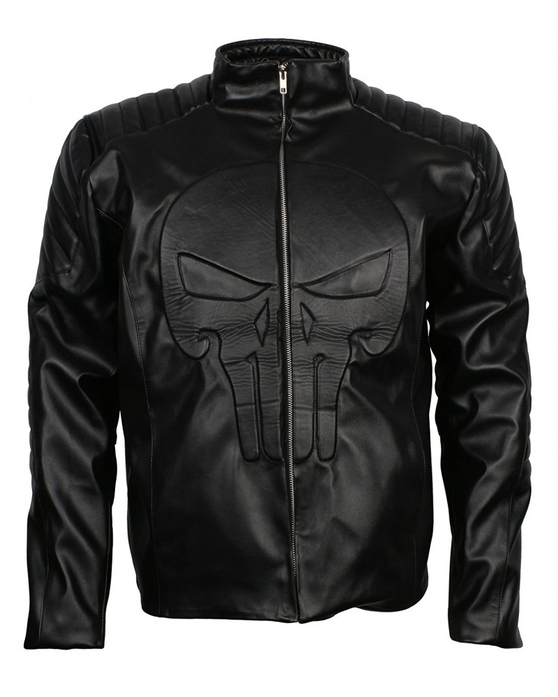 Laverapelle Men's Punisher Frank Castle Skull Synthetic Leather Jacket - 1701011