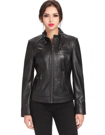 Laverapelle Women's Genuine Lambskin Leather Jacket (Racer Jacket) - 1721021 Laverapelle Women's Genuine Lambskin Leather Jacket (Racer Jacket) - 1721021