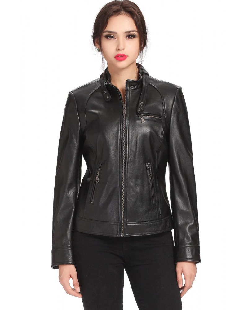 Laverapelle Women's Genuine Lambskin Leather Jacket (Racer Jacket) - 1721021 Laverapelle Women's Genuine Lambskin Leather Jacket (Racer Jacket) - 1721021