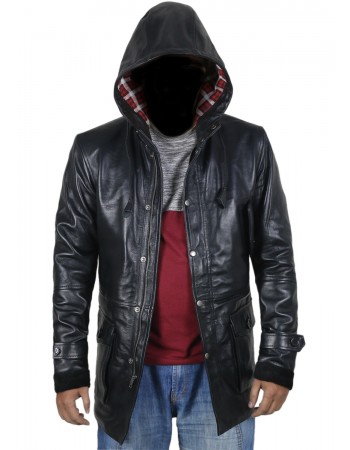Laverapelle Men's Genuine Lambskin Leather Coat (Hooded) - 1702026 Laverapelle Men's Genuine Lambskin Leather Coat (Hooded) - 1702026