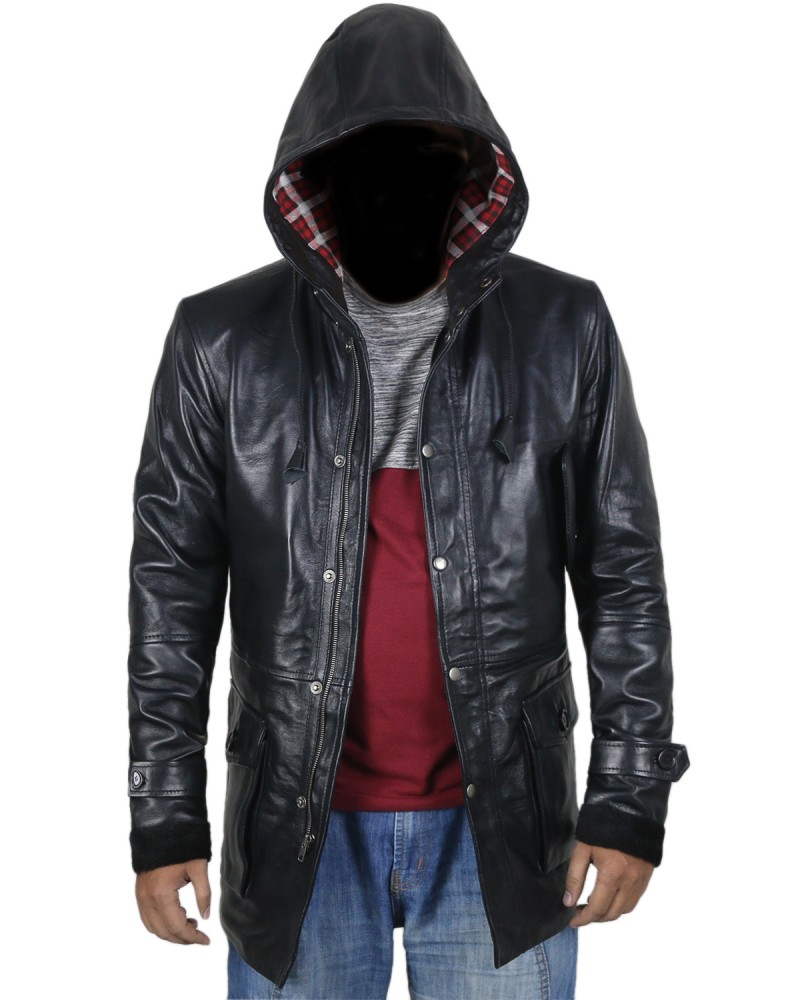 Laverapelle Men's Genuine Lambskin Leather Coat (Hooded) - 1702026 Laverapelle Men's Genuine Lambskin Leather Coat (Hooded) - 1702026