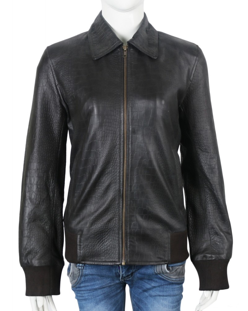 Laverapelle Women's Genuine Lambskin Leather Jacket (Aviator Jacket) - 1721034