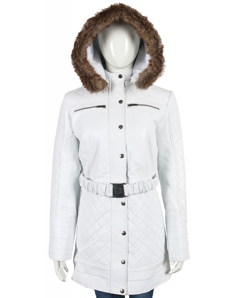 Laverapelle Women's Genuine Lambskin Leather Coat (Parka Coat) - 1722039