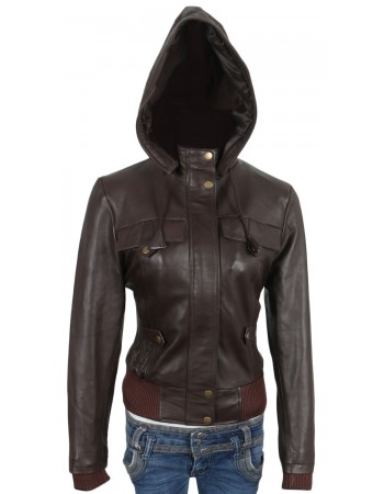 Laverapelle Women's Genuine Lambskin Leather Jacket (Hooded) - 1721042 Laverapelle Women's Genuine Lambskin Leather Jacket (Hooded) - 1721042