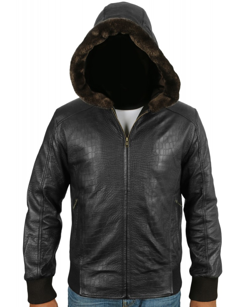Laverapelle Men's Genuine Lambskin Leather Jacket (Hooded) - 1701060 Laverapelle Men's Genuine Lambskin Leather Jacket (Hooded) - 1701060