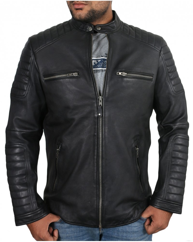 Laverapelle Men's Genuine Lambskin Leather Jacket (Racer Jacket) - 1801002 Laverapelle Men's Genuine Lambskin Leather Jacket (Racer Jacket) - 1801002