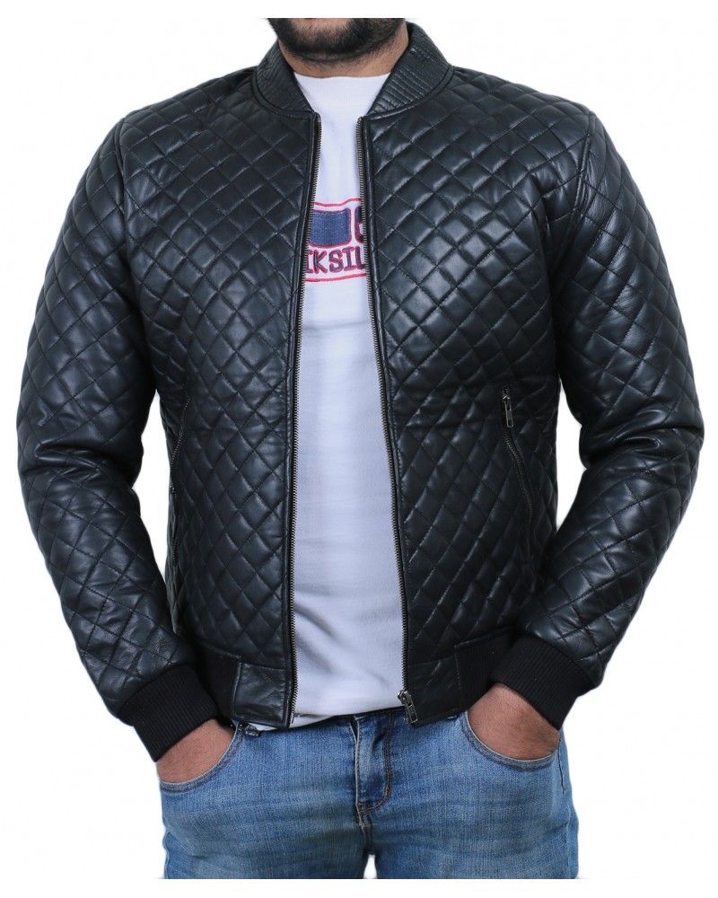 Laverapelle Men's Genuine Lambskin Leather Jacket (Quilted Jacket) - 1801006 Laverapelle Men's Genuine Lambskin Leather Jacket (Quilted Jacket) - 1801006