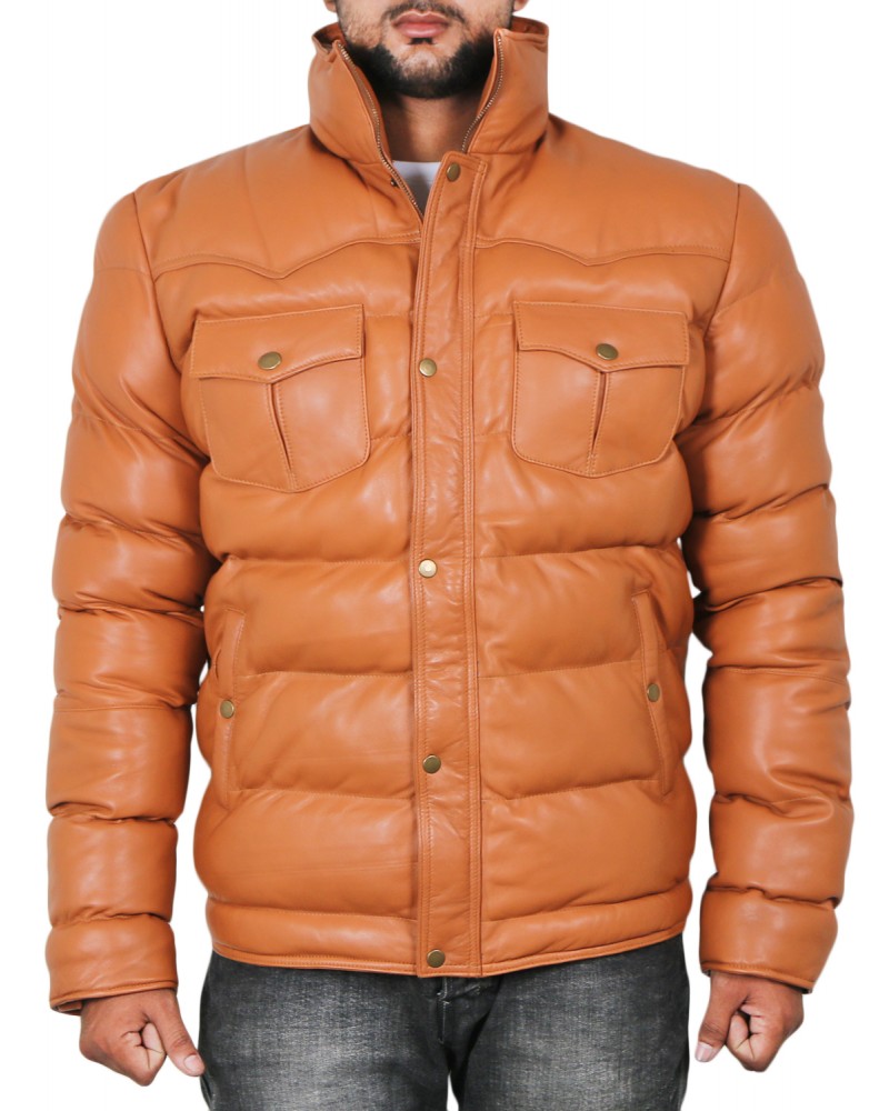 Laverapelle Men's Genuine Lambskin Leather Jacket (Puff Jacket) - 1801017 Laverapelle Men's Genuine Lambskin Leather Jacket (Puff Jacket) - 1801017