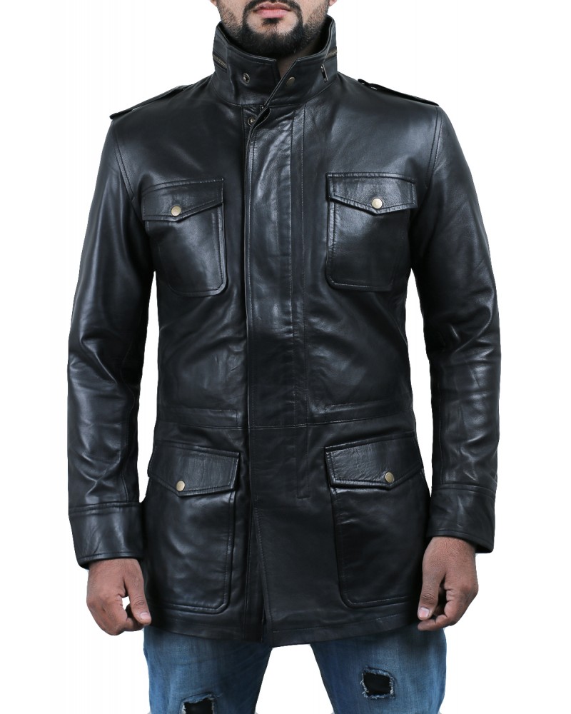 Laverapelle Men's Genuine Lambskin Leather Coat (Long Coat) - 1802001