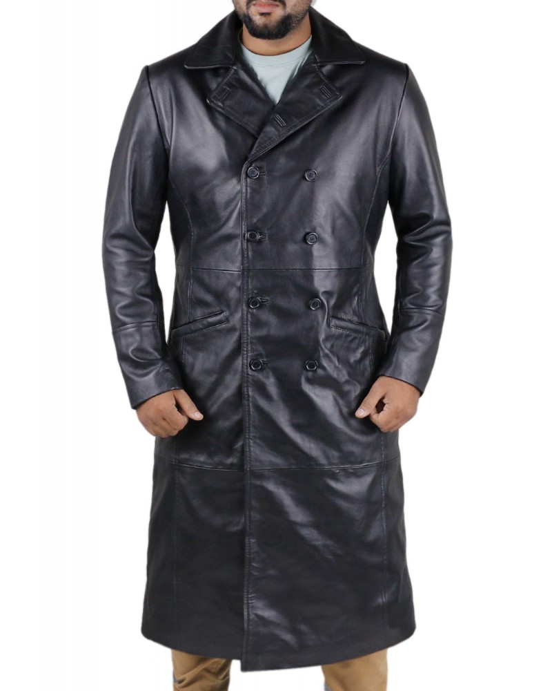 Laverapelle Men's Genuine Lambskin Leather Coat (Over Coat) - 1802002