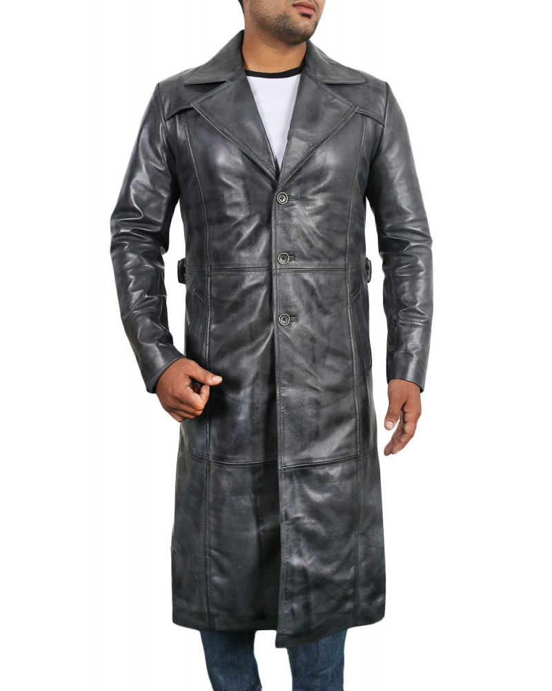 Laverapelle Men's Genuine Lambskin Leather Coat (Over Coat) - 1802007