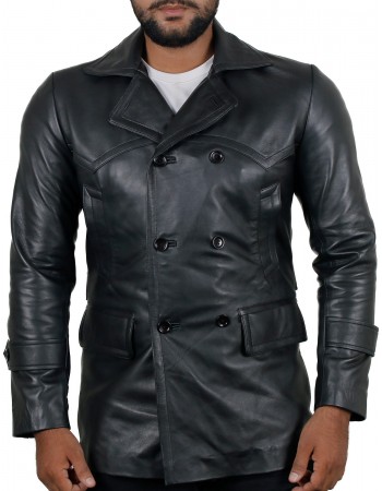 Laverapelle Men's Genuine Lambskin Leather Coat (Black, Officer Coat) - 1802015 Laverapelle Men's Genuine Lambskin Leather Coat (Black, Officer Coat) - 1802015