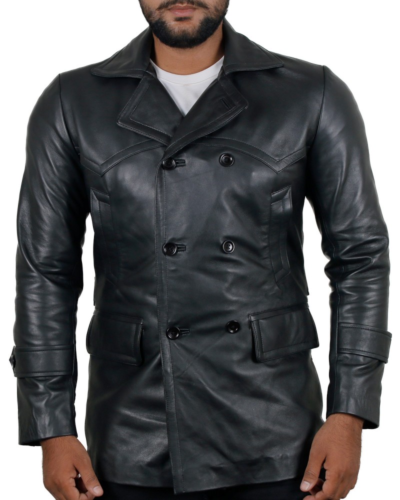 Laverapelle Men's Genuine Lambskin Leather Coat (Black, Officer Coat) - 1802015 Laverapelle Men's Genuine Lambskin Leather Coat (Black, Officer Coat) - 1802015