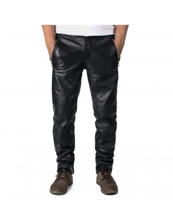 Laverapelle Men's Genuine Lambskin Leather Pants (Black, Biker Pants) - 1804002