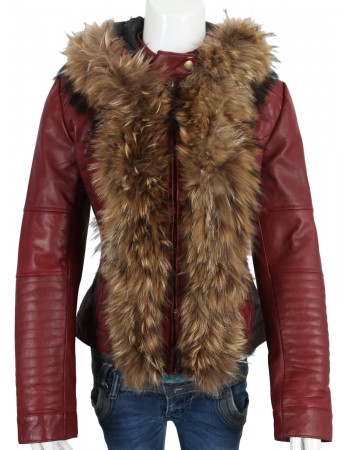 Laverapelle Women's Genuine Lambskin Leather Jacket (Hooded) - 1821008