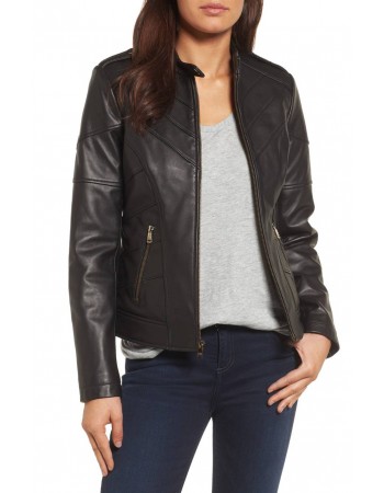 Laverapelle Women's Genuine Lambskin Leather Jacket (Racer Jacket) - 1821017