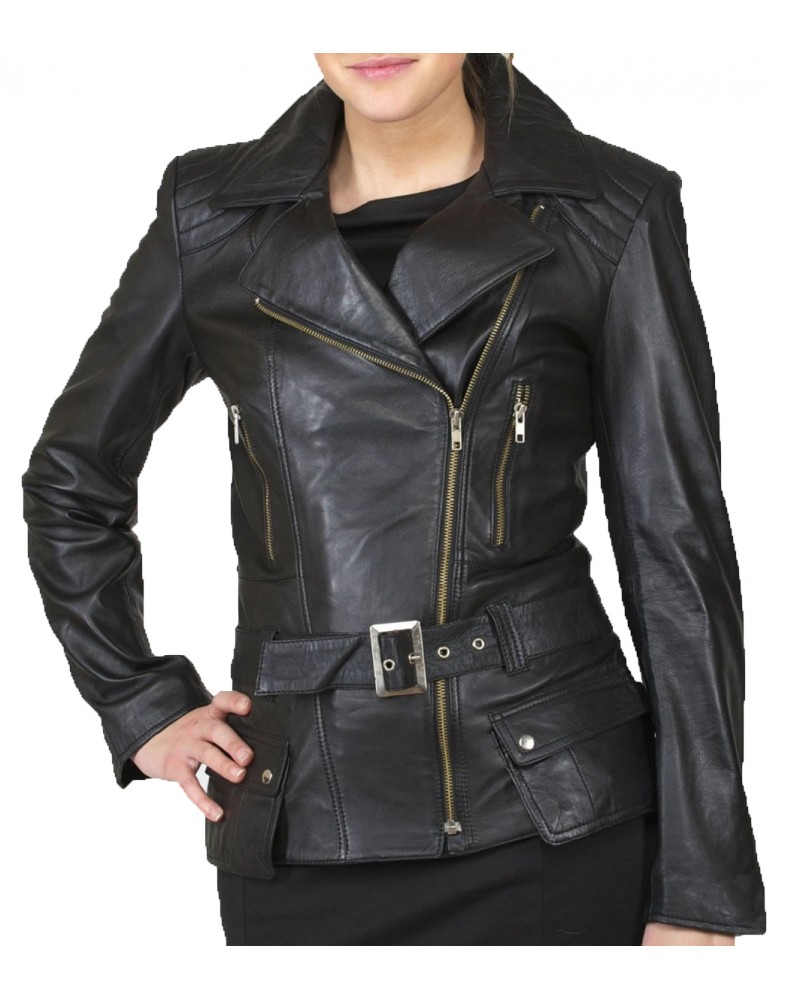 Laverapelle Women's Genuine Lambskin Leather Jacket (Double Rider Jacket) - 1821053