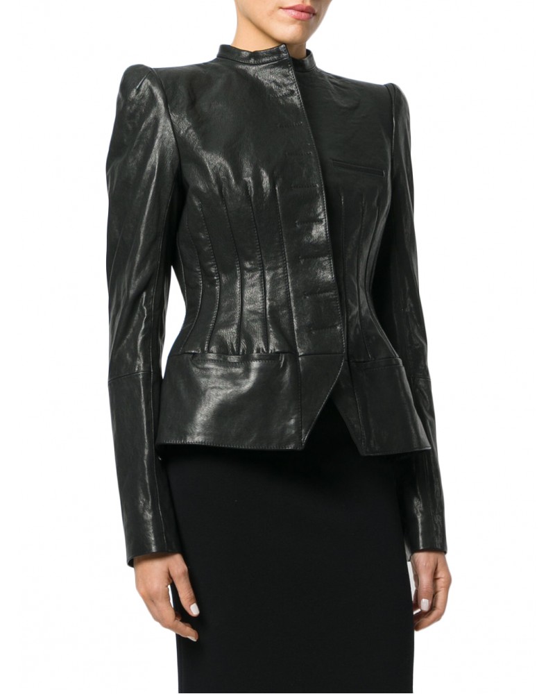 Laverapelle Women's Genuine Lambskin Leather Jacket (Officer Jacket) - 1821056