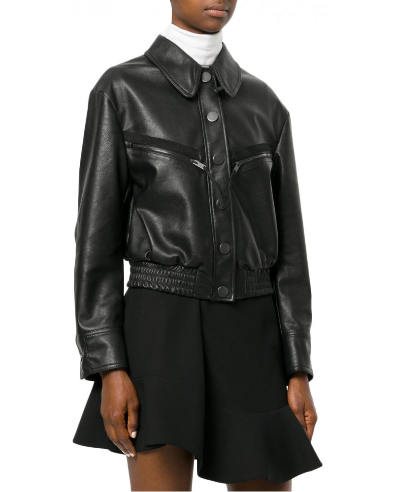 Laverapelle Women's Genuine Lambskin Leather Jacket (Aviator Jacket) - 1821076